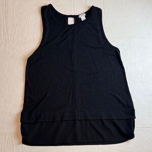 J. Crew Women's Black Keyhole Back Layered Tank Top Size M
